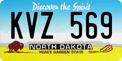 ND license plate KVZ569