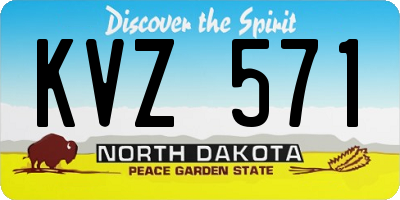 ND license plate KVZ571