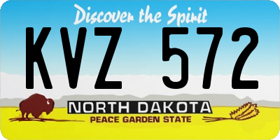 ND license plate KVZ572