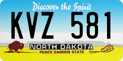 ND license plate KVZ581