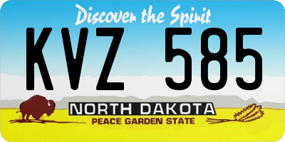 ND license plate KVZ585