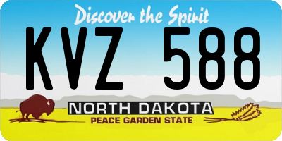 ND license plate KVZ588
