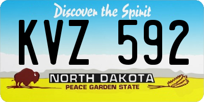 ND license plate KVZ592