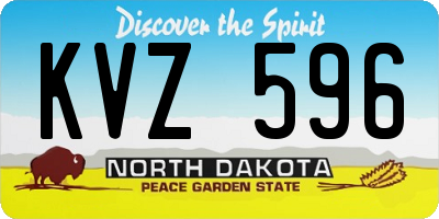 ND license plate KVZ596