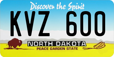 ND license plate KVZ600