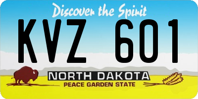 ND license plate KVZ601