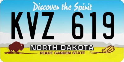 ND license plate KVZ619