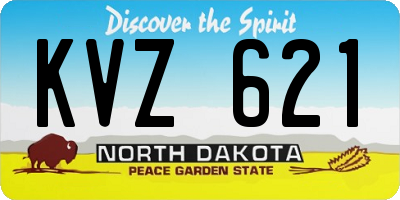 ND license plate KVZ621