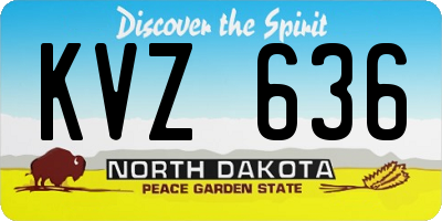 ND license plate KVZ636