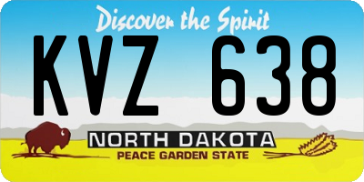 ND license plate KVZ638