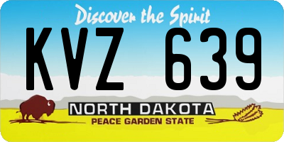 ND license plate KVZ639