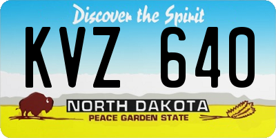 ND license plate KVZ640