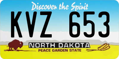 ND license plate KVZ653