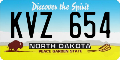 ND license plate KVZ654