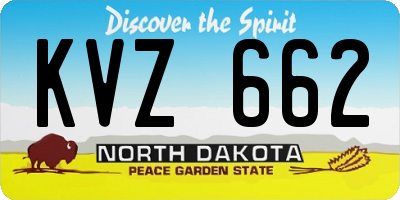 ND license plate KVZ662