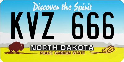 ND license plate KVZ666