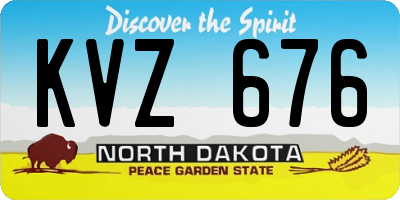 ND license plate KVZ676