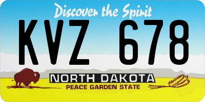 ND license plate KVZ678