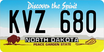 ND license plate KVZ680