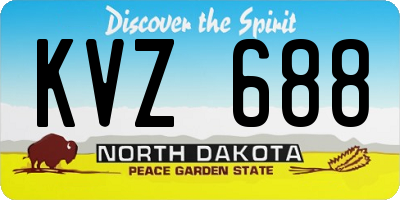 ND license plate KVZ688