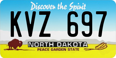 ND license plate KVZ697