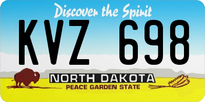 ND license plate KVZ698