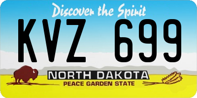 ND license plate KVZ699