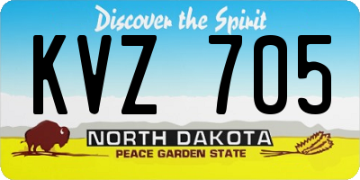 ND license plate KVZ705