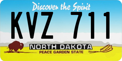 ND license plate KVZ711