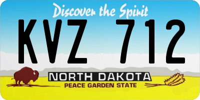 ND license plate KVZ712
