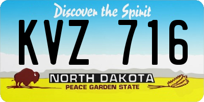ND license plate KVZ716