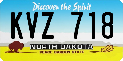 ND license plate KVZ718