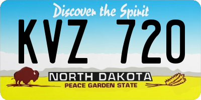 ND license plate KVZ720