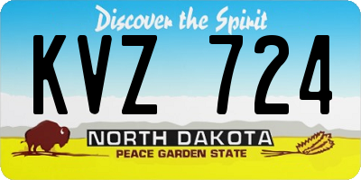 ND license plate KVZ724
