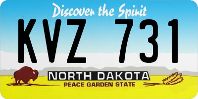 ND license plate KVZ731