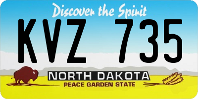 ND license plate KVZ735