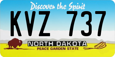 ND license plate KVZ737