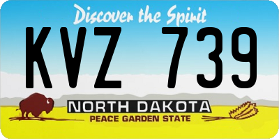 ND license plate KVZ739