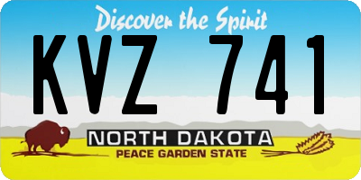 ND license plate KVZ741