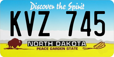 ND license plate KVZ745