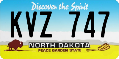 ND license plate KVZ747