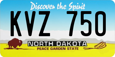 ND license plate KVZ750