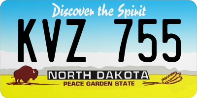 ND license plate KVZ755