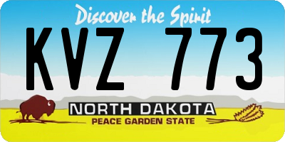 ND license plate KVZ773