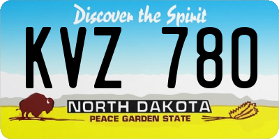 ND license plate KVZ780