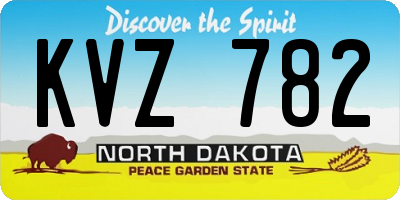 ND license plate KVZ782