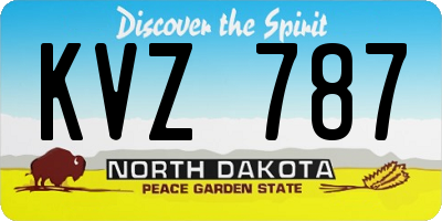 ND license plate KVZ787