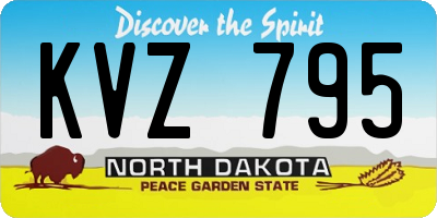 ND license plate KVZ795