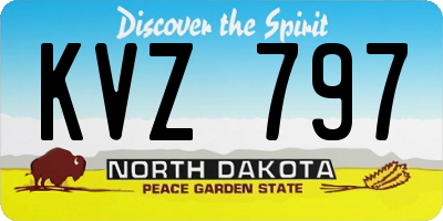 ND license plate KVZ797