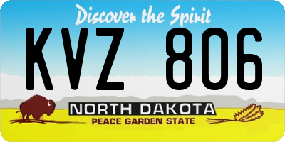 ND license plate KVZ806